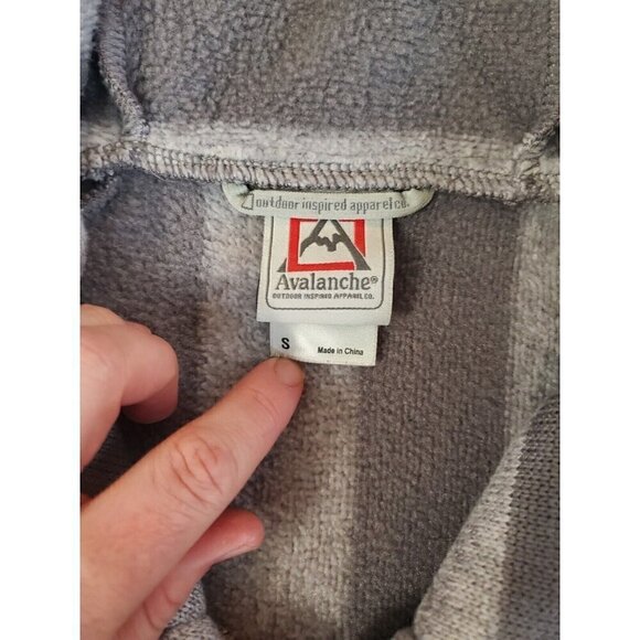 Avalanche Woman's 1/4 Zip Pullover Sweater Size Small Hooded Teal Gray Stripes - Picture 7 of 12